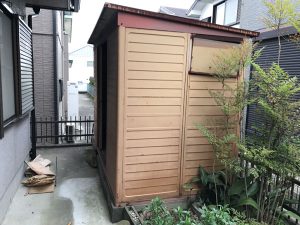 神戸市須磨区で物置の解体撤去作業